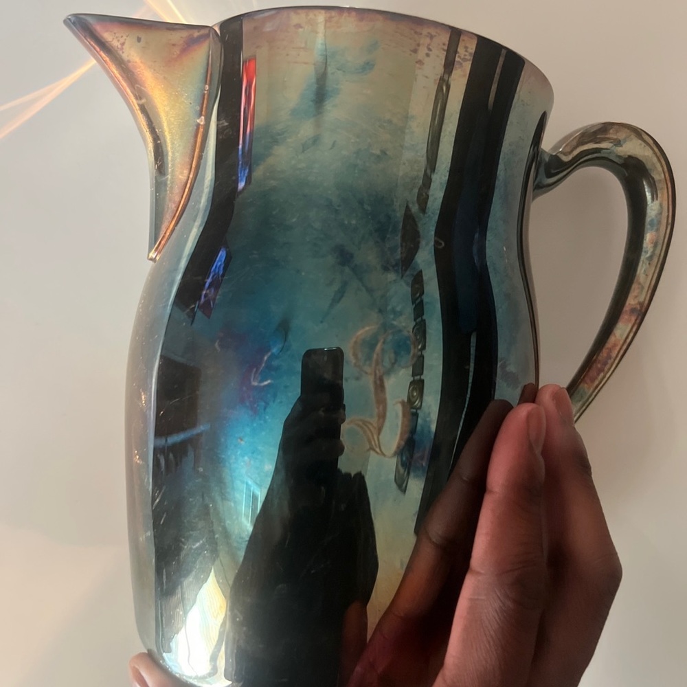 Vintage Leonard Silver Plated Pitcher Flat Bottom Ice Lip